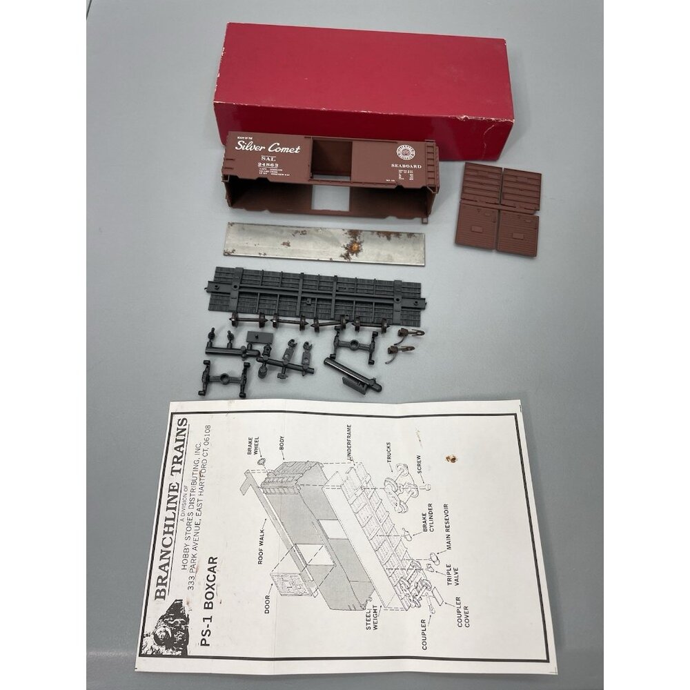 Vintage HO Branchline Seaboard SAL Silver Comet 40’ Boxcar 24863 Train Car Kit